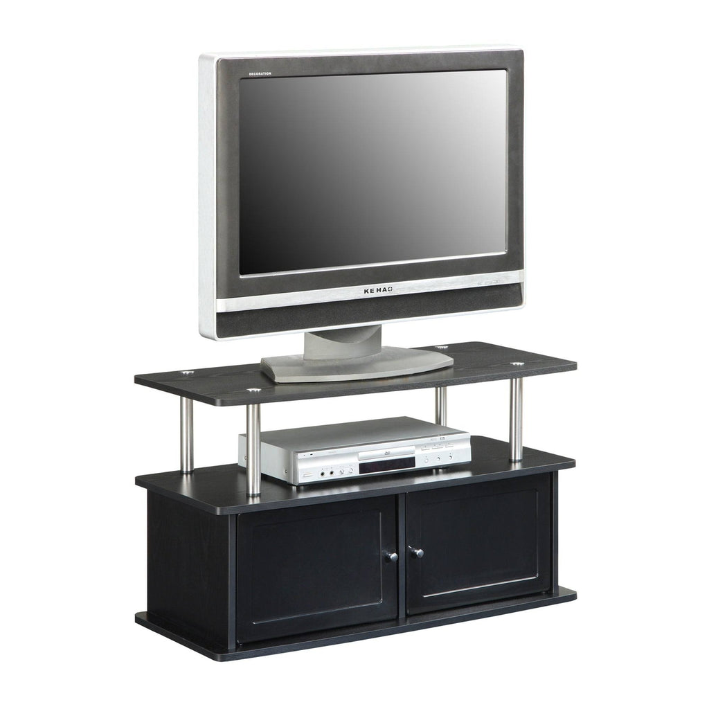 Gray TV Stand with 2 Storage Cabinets and Shelf V850