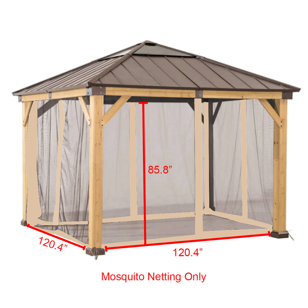 Replacement Mosquito Netting Set for Hard Top Gazebo L243