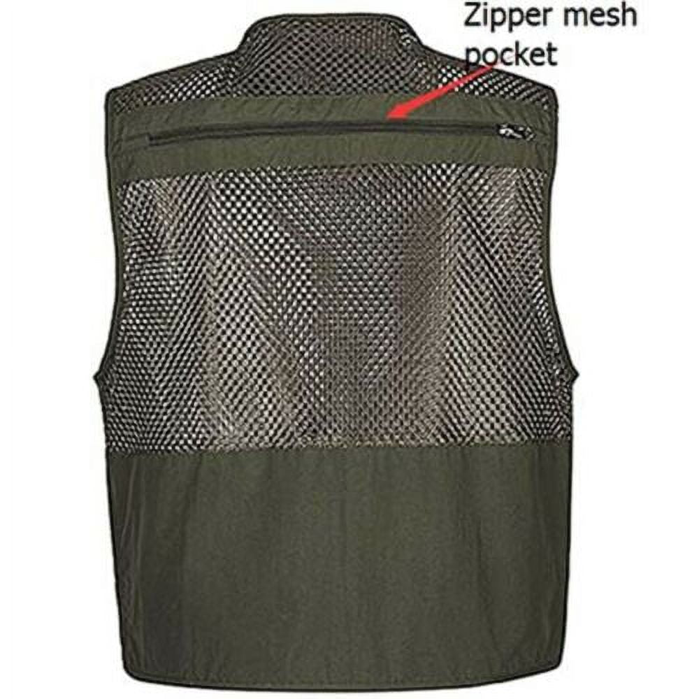 Black XL Mesh 16 Pockets Fishing Hiking Vest F5241
