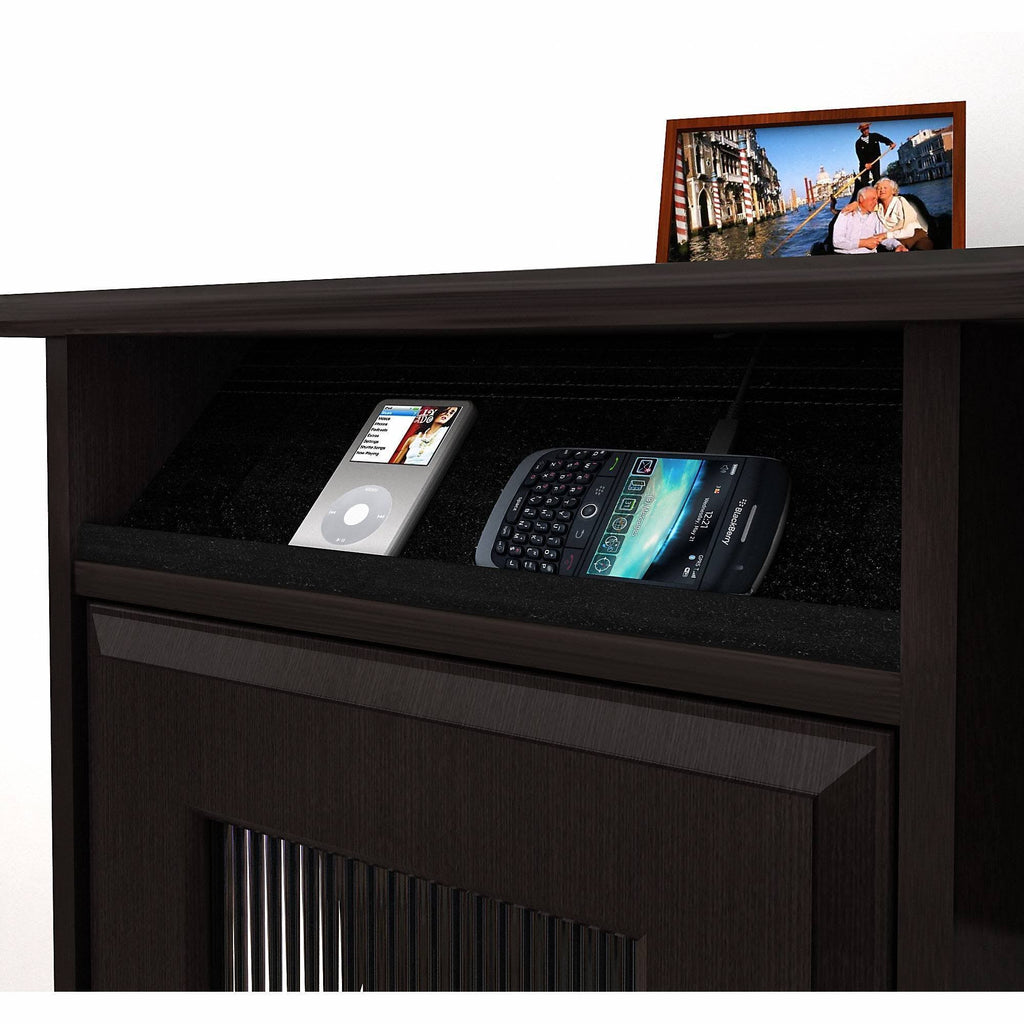 L Shaped Desk with Hutch and Low Storage Cabinet O5639