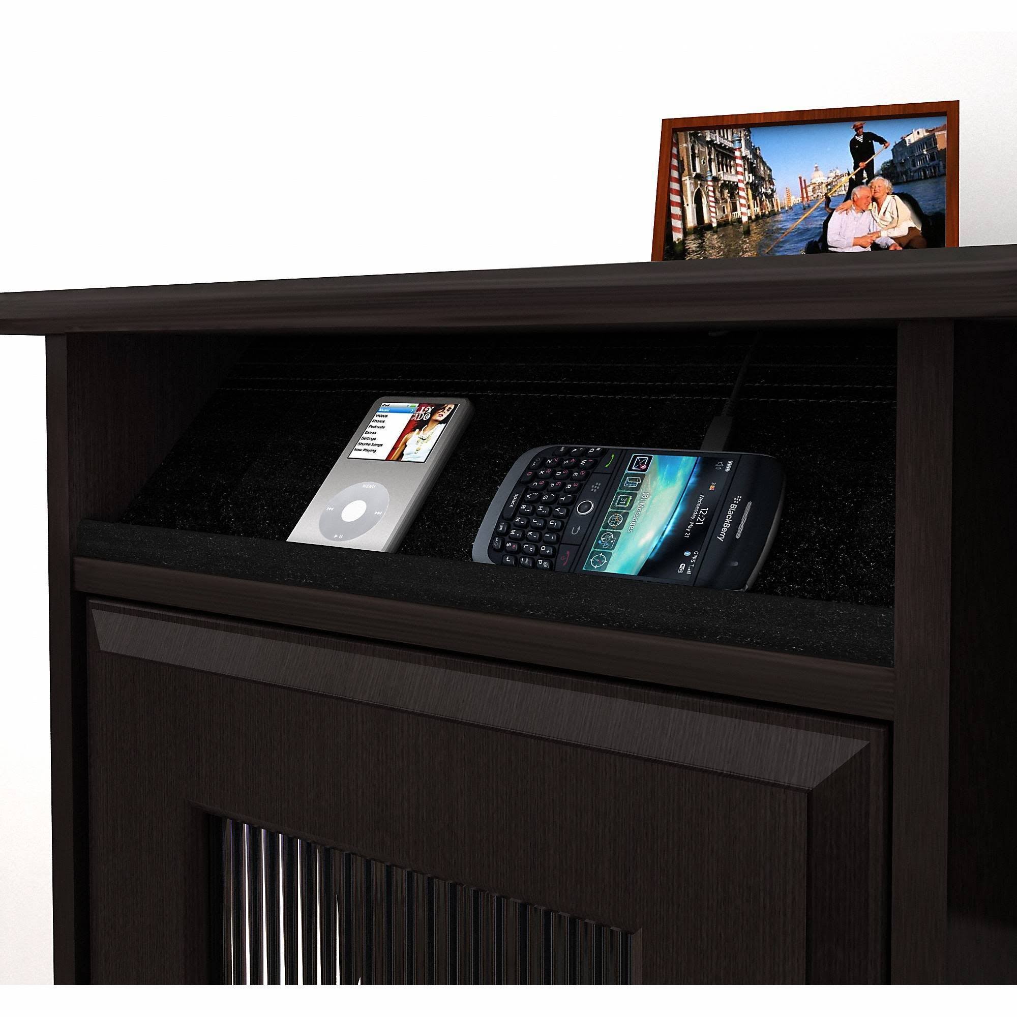 L Shaped Desk with Hutch and Low Storage Cabinet O5639