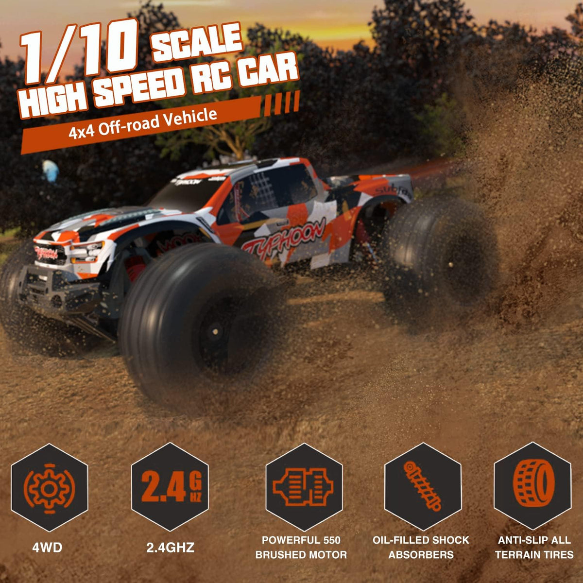 1:10 Scale 4WD Waterproof RC Monster Truck T58522