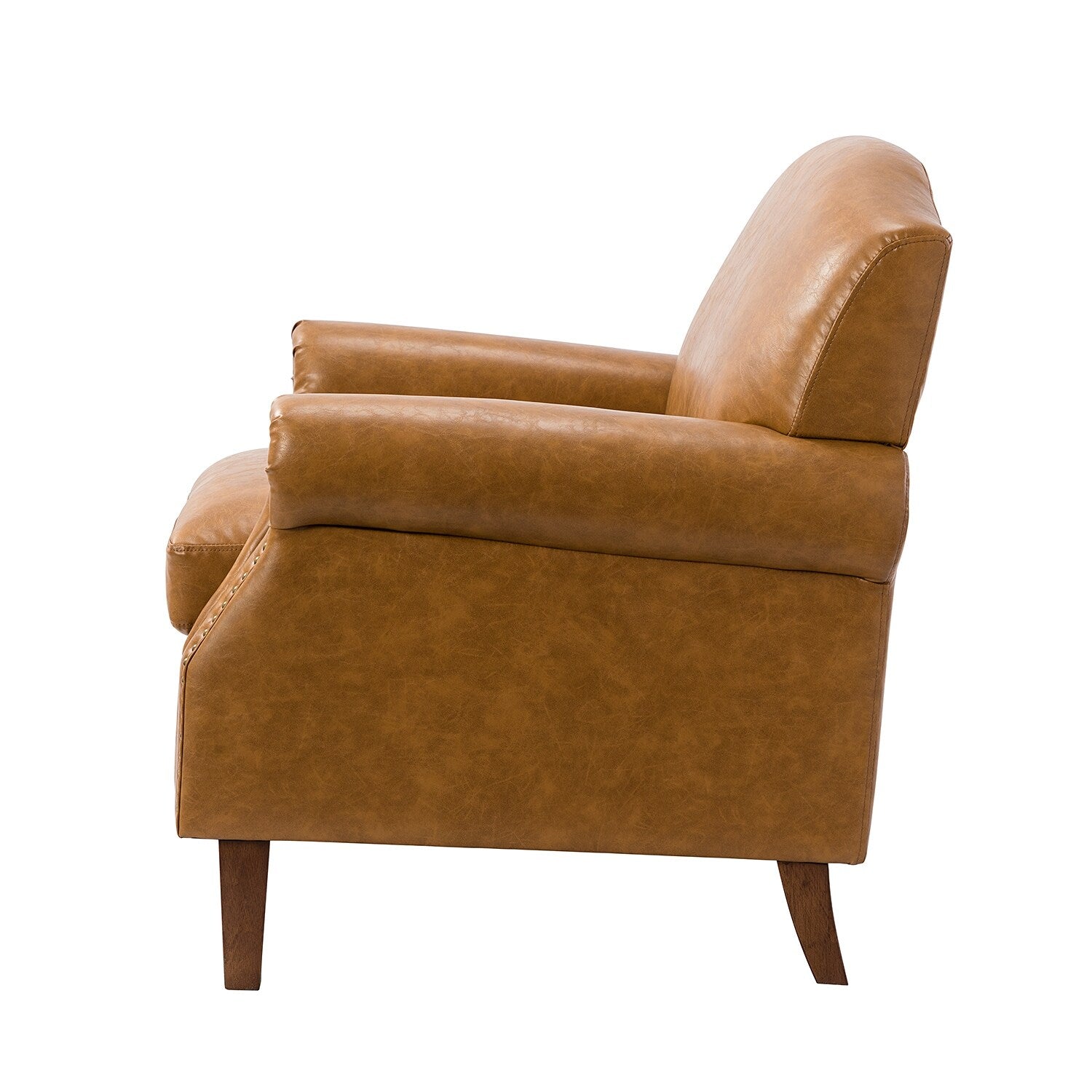 Faux Leather Arm Chair with Nailhead Trim and Rolled Arms Set of 2 E432905