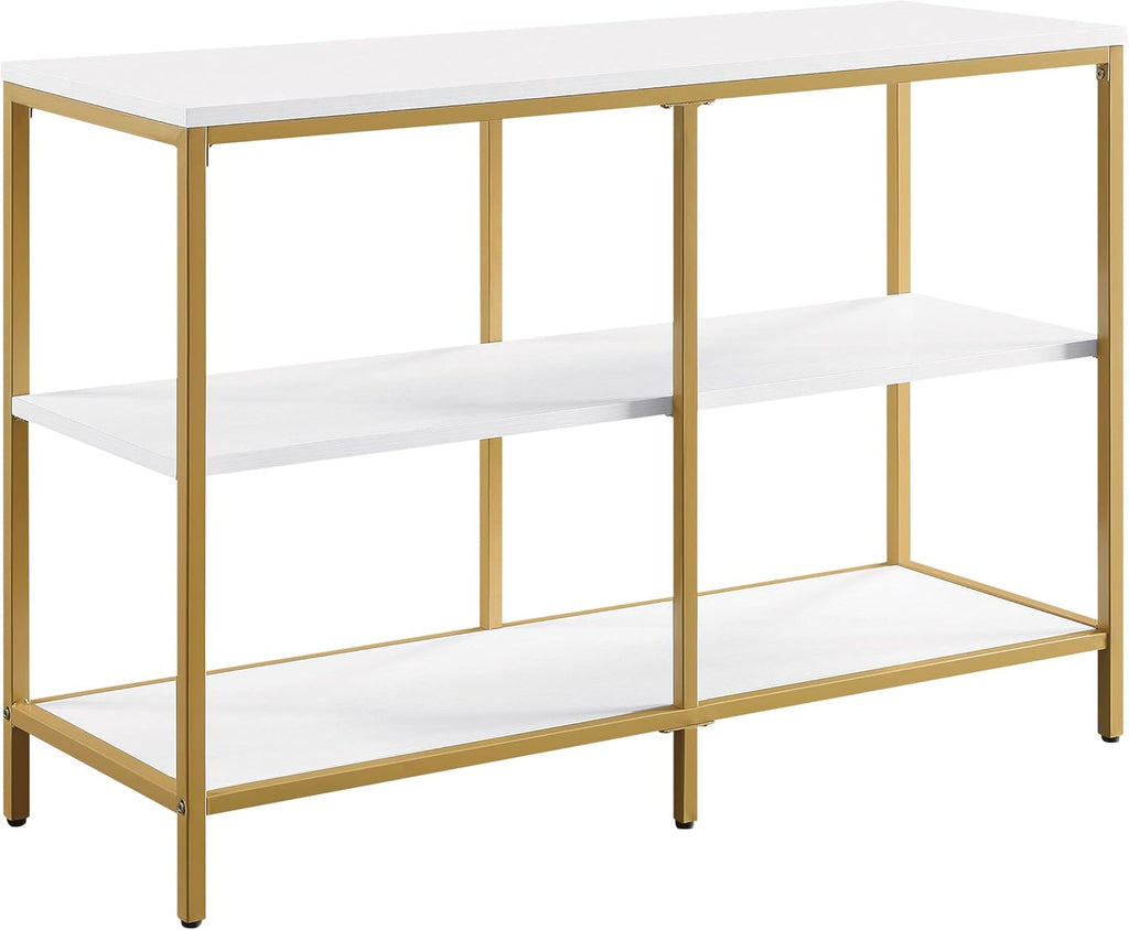 White Double 3 Shelf Bookcase and Credenza Q207