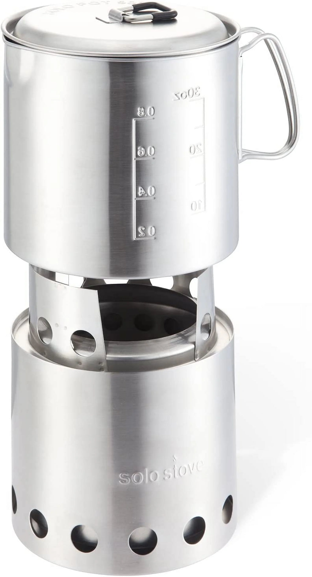 Portable Wood Burning Campstove with 900 ml Pot, 304 Stainless Steel, Compact J4761