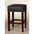 Dark Walnut Bar Stool with Steel Gray Upholstery P702