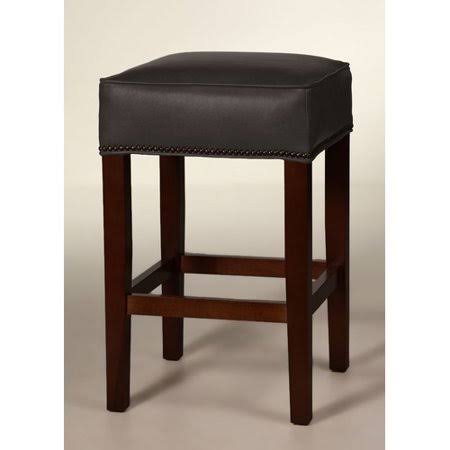 Dark Walnut Bar Stool with Steel Gray Upholstery P702