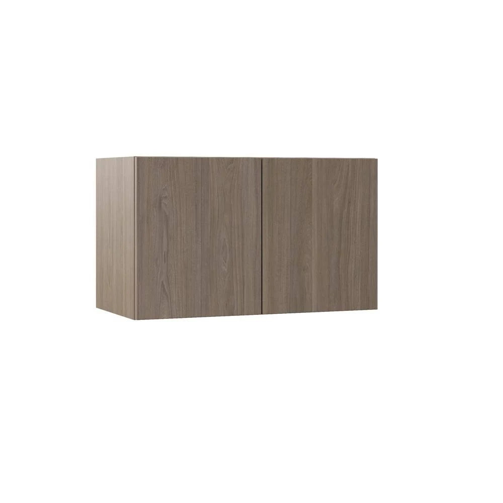 Assembled 30x18x15 in. Deep Wall Bridge Kitchen Cabinet in Driftwood, Brown O683633