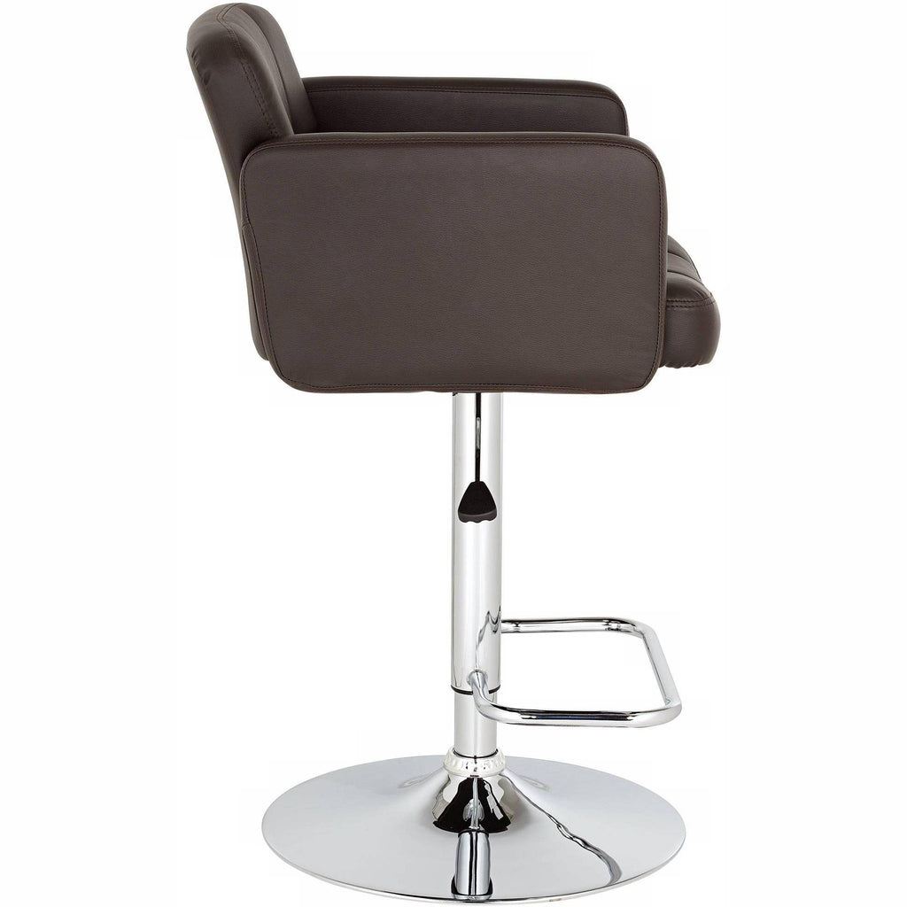Espresso Faux Leather Adjustable Swivel Bar Stool L387