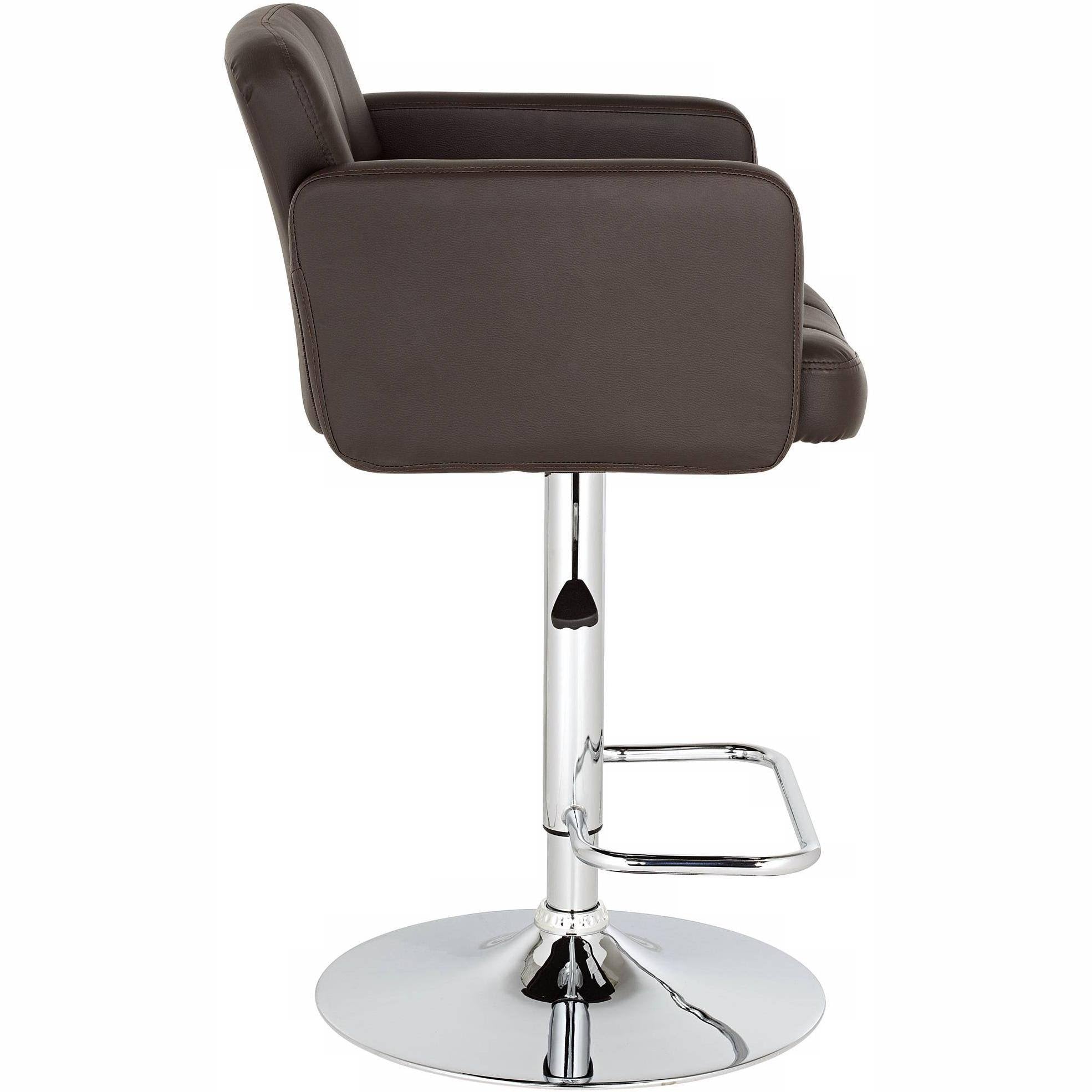 Espresso Faux Leather Adjustable Swivel Bar Stool L387
