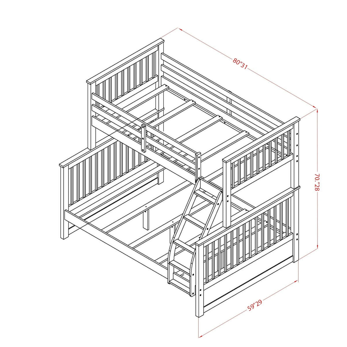 Oak Youth Bunk Bed X8109