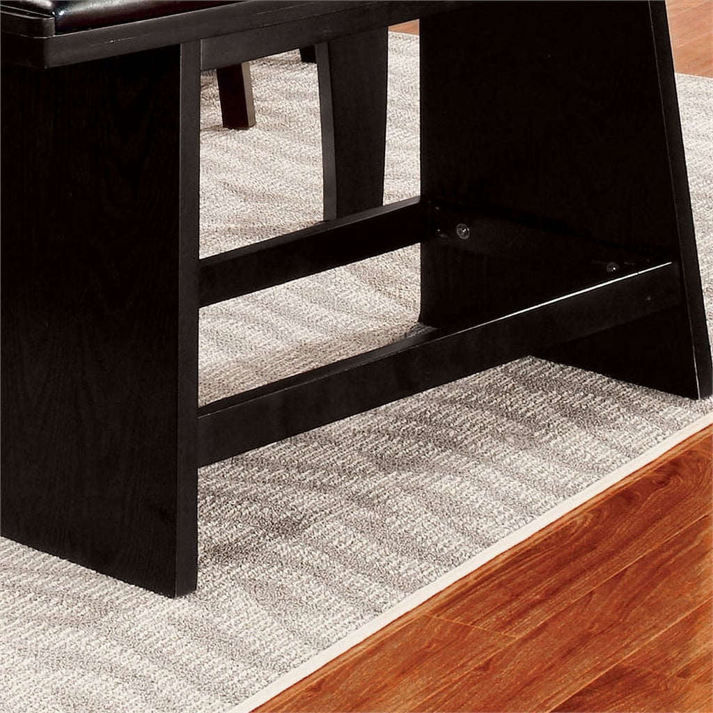 Faux Leather Padded Dining Bench in Black U1069