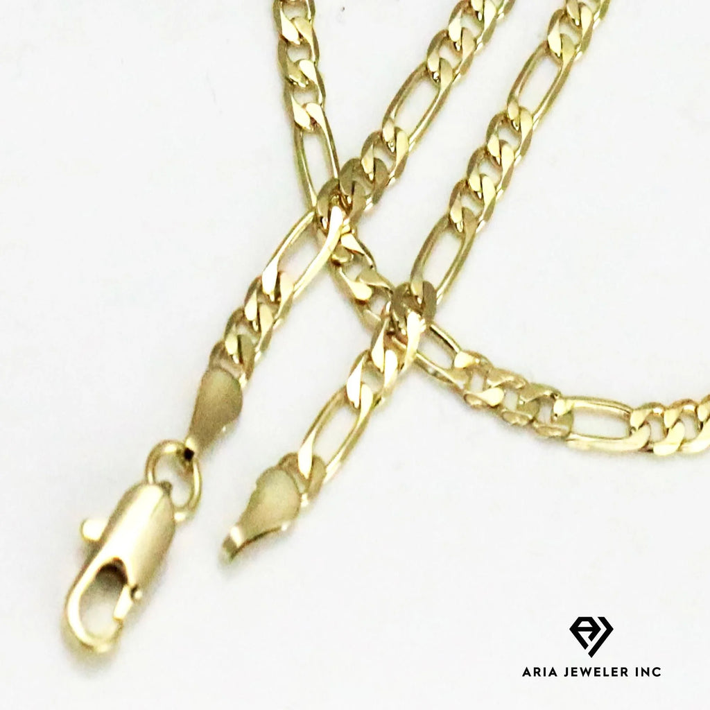 14k Bonded Gold Necklace with Red Rose Pendant, 14K Figaro Chain Necklace G607133