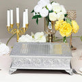 Silver Square Embossed Wedding Cake Stand Riser U595400
