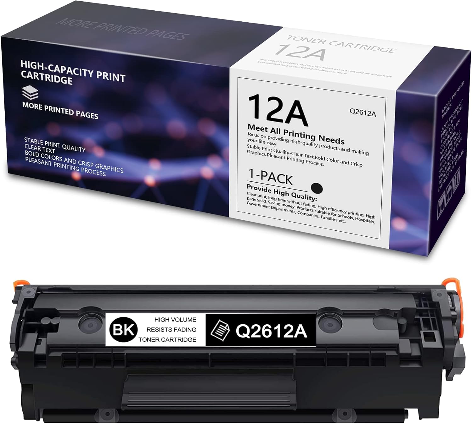 Compatible Toner Cartridge for HP Printers (1 Pack, Black) R698