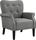 Dark Gray Upholstered Fabric Armchair with Wood Legs V73736