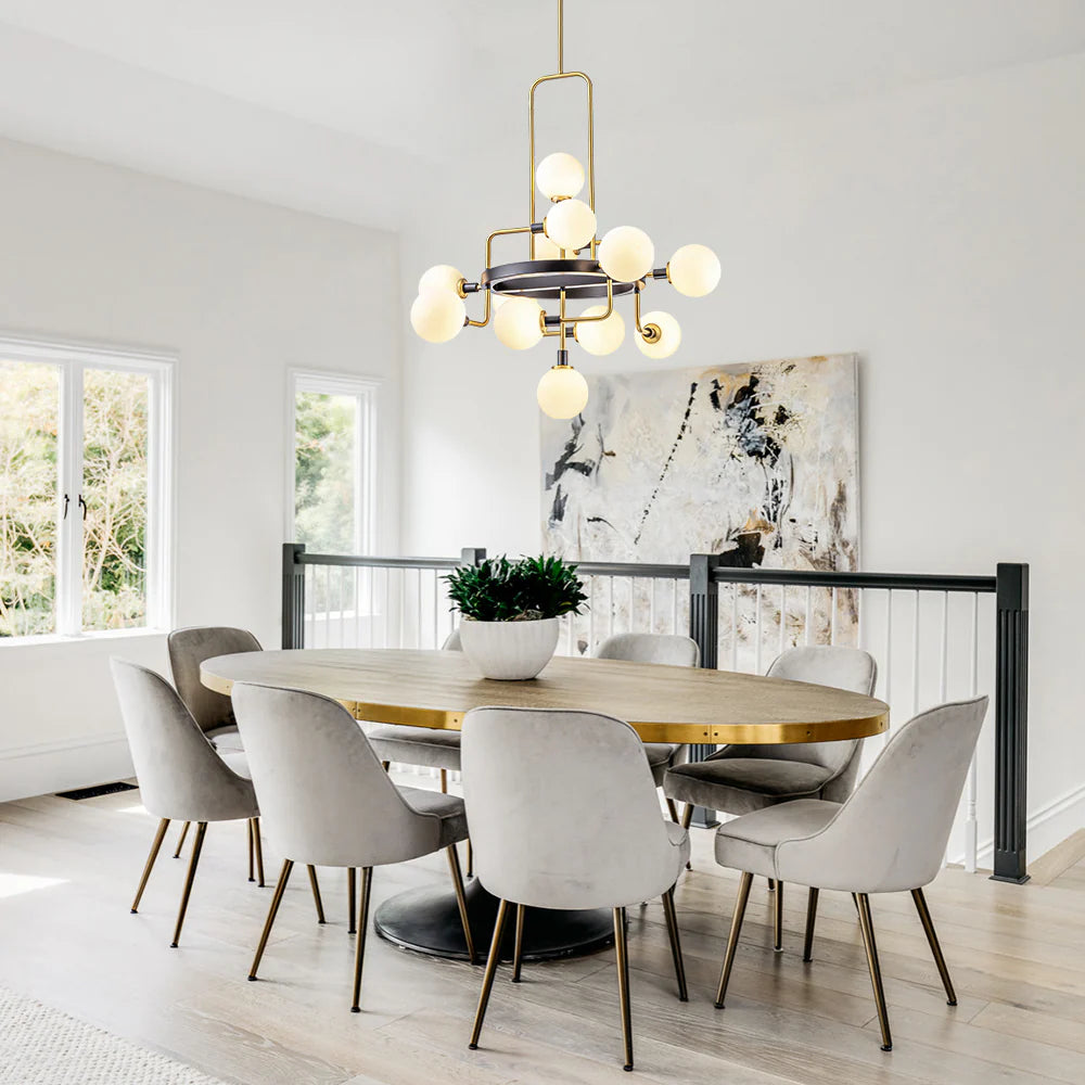 12-Light Dimmable Aluminum Chandelier L641