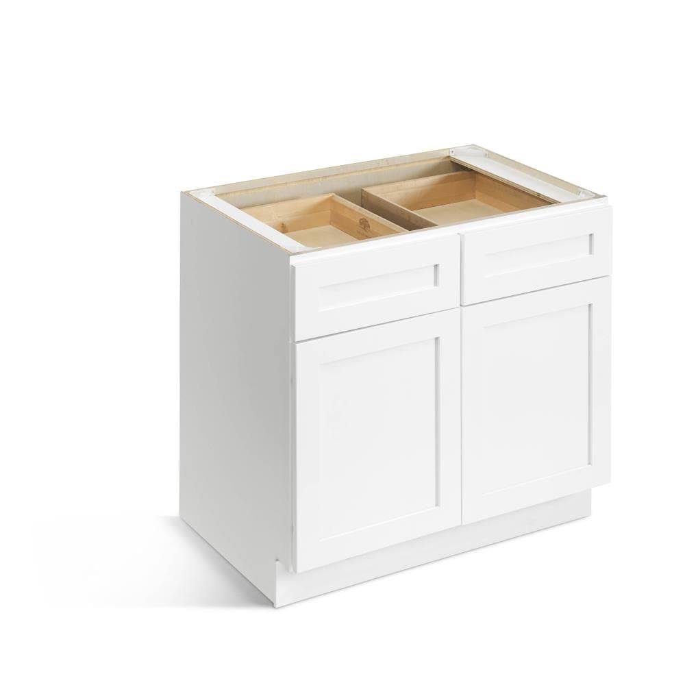 36-in W x 34.5-in H x 24-in D Pure White Birch Base Stock Cabinet A47879