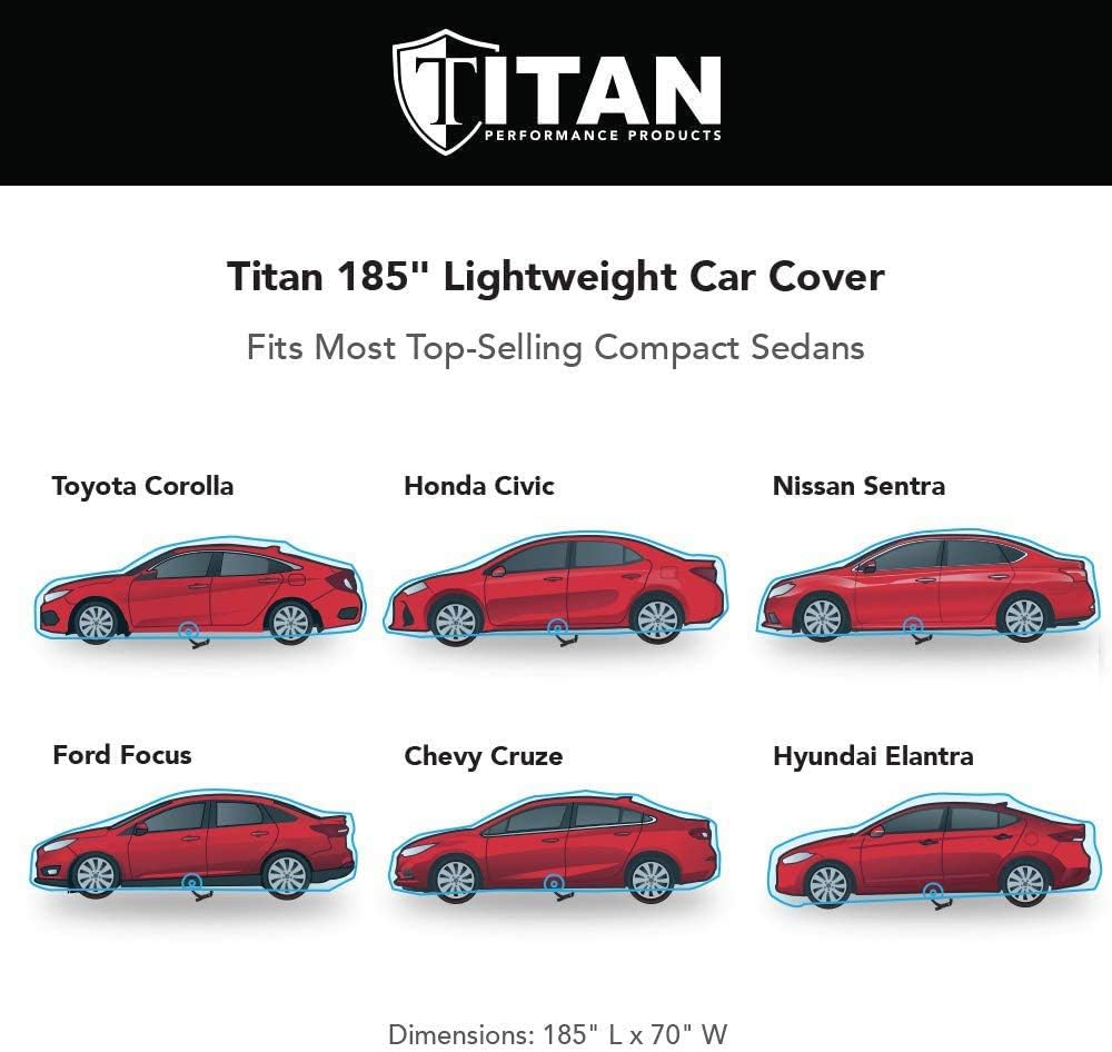 Jet Black Poly 210T Car Cover for Compact Sedans 176-185", Pack of 2 G25641