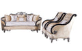 Black & Silver Wood Trim Sofa Set 3 U7795