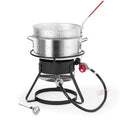 11 Qt. Aluminum Outdoor Deep Fry Pot with Basket and Thermometer V9103