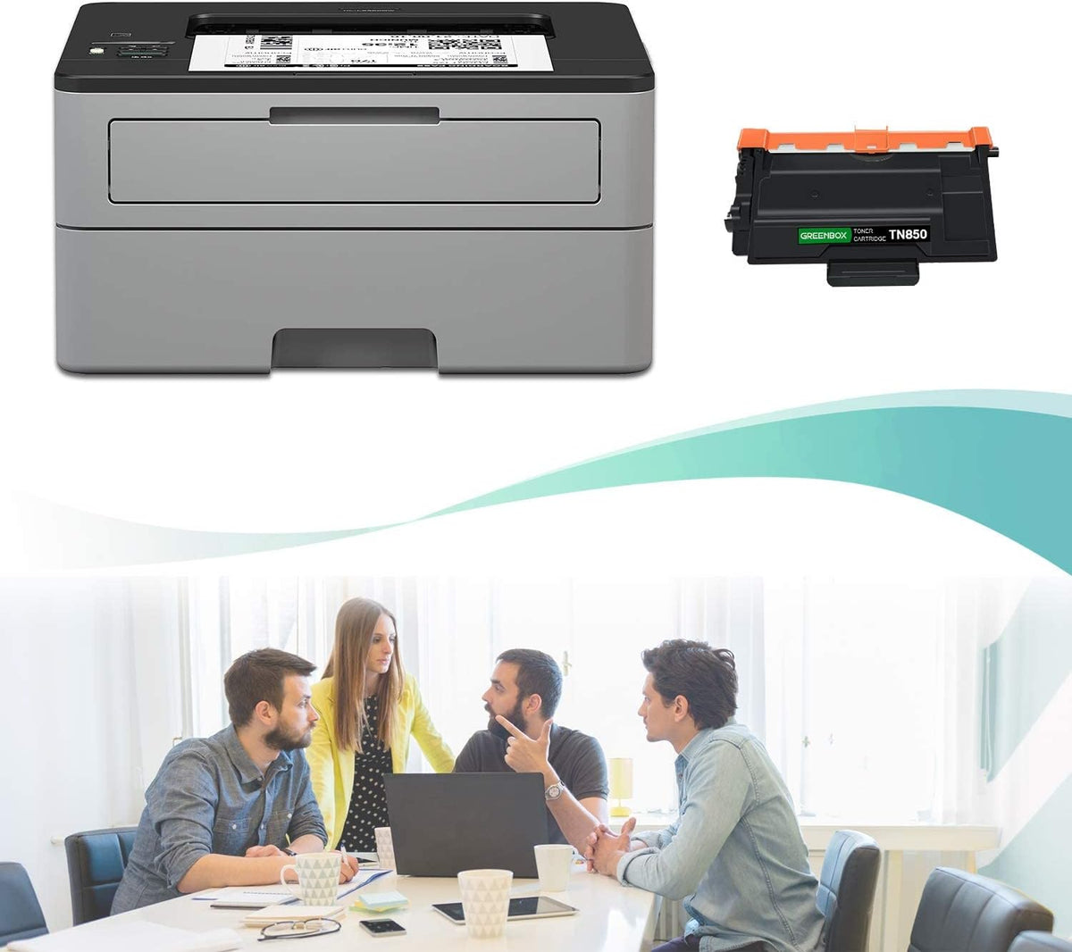 Compatible Toner Cartridge for Brother TN850 TN820 (4 Black) Pack of 2 R5397