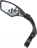 Handlebar Bike Mirror, HD, Blast-resistant, Glass Lens, Silver Left Y326