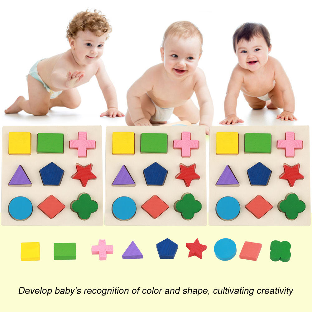 Wooden Block Toy Geometric Building Puzzle X86547