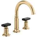 Polished Gold Widespread Faucet with Arc Spout V735618