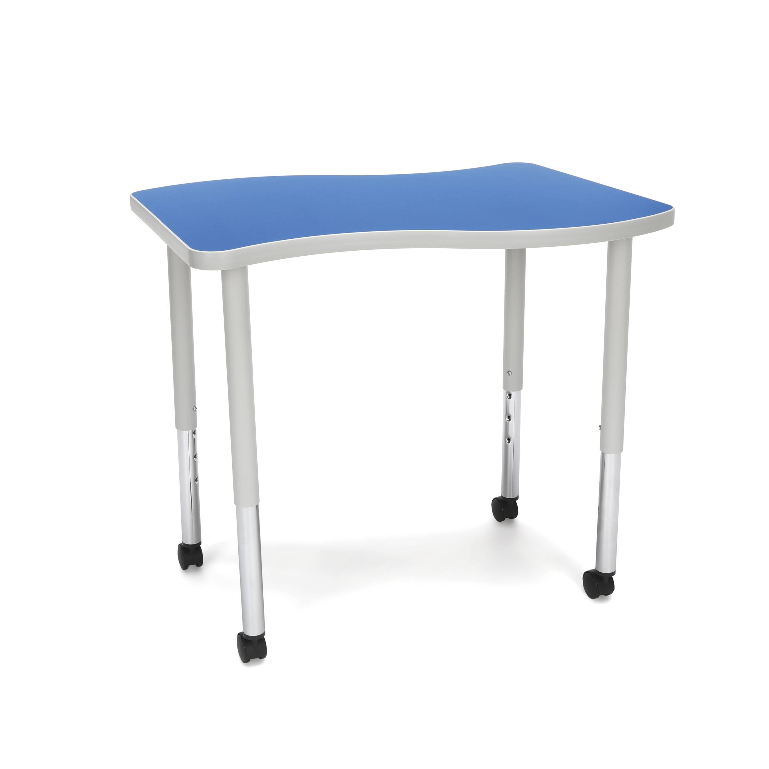 Blue Adjustable Desk with Casters U544620
