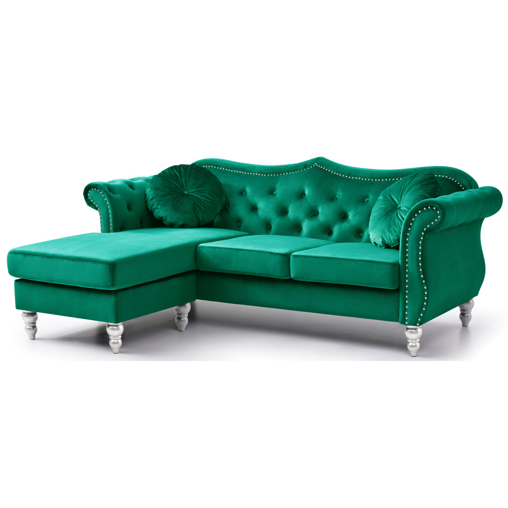 Green Sofa Chaise L3599