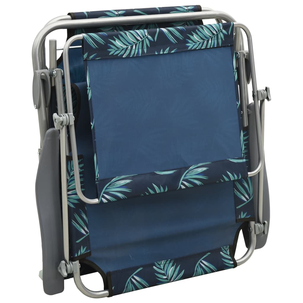 Steel Leaf Print Sun Lounger with Canopy J472388