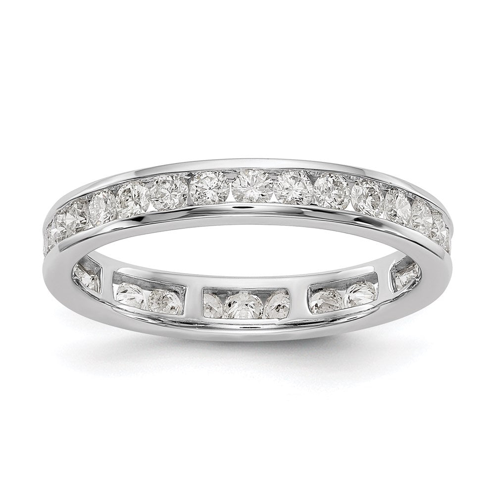 14K White Gold Diamond Eternity Ring Band Channel Set Size 9 Q43766