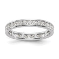14K White Gold Diamond Eternity Ring Band Channel Set Size 9 Q43766