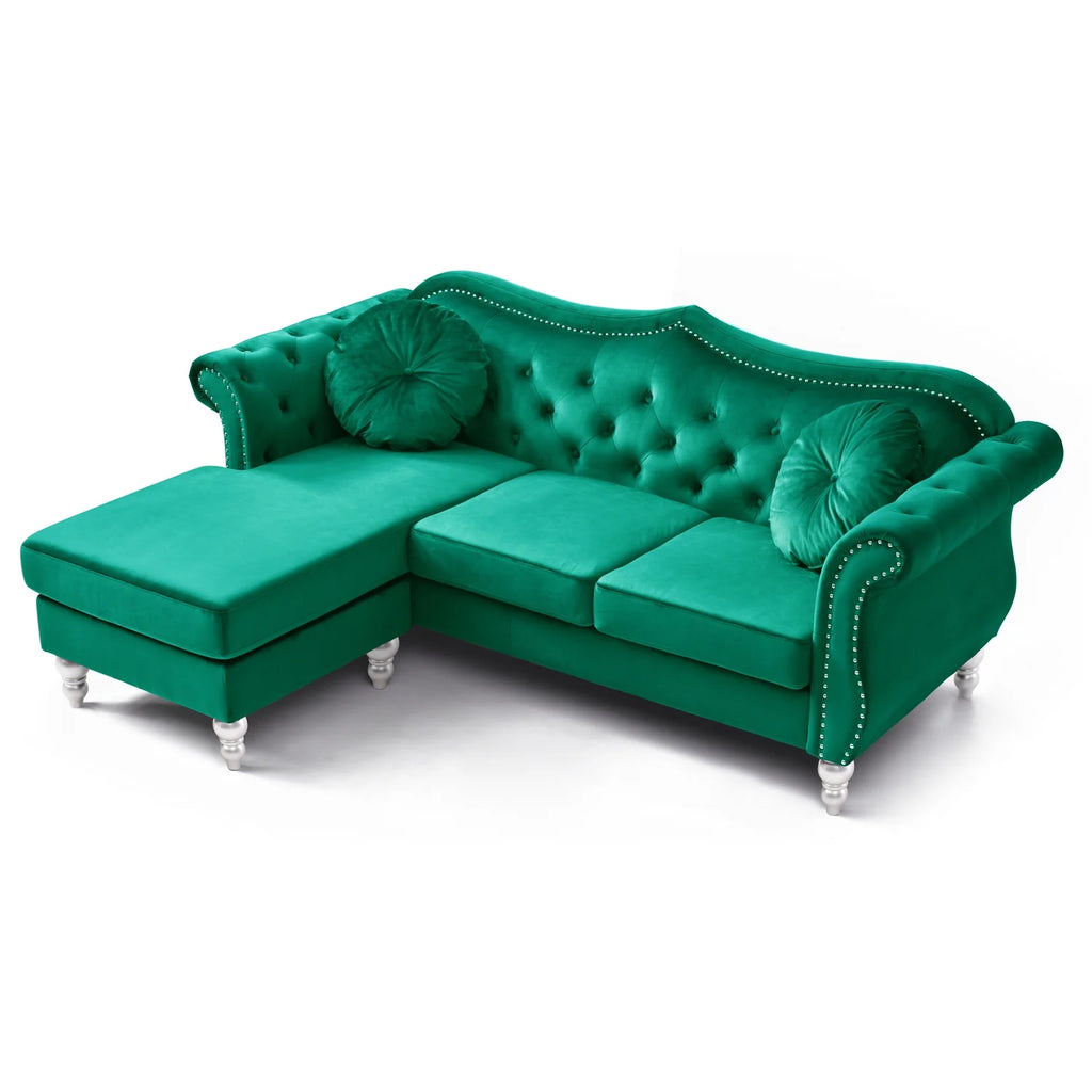 Green Sofa Chaise L3599