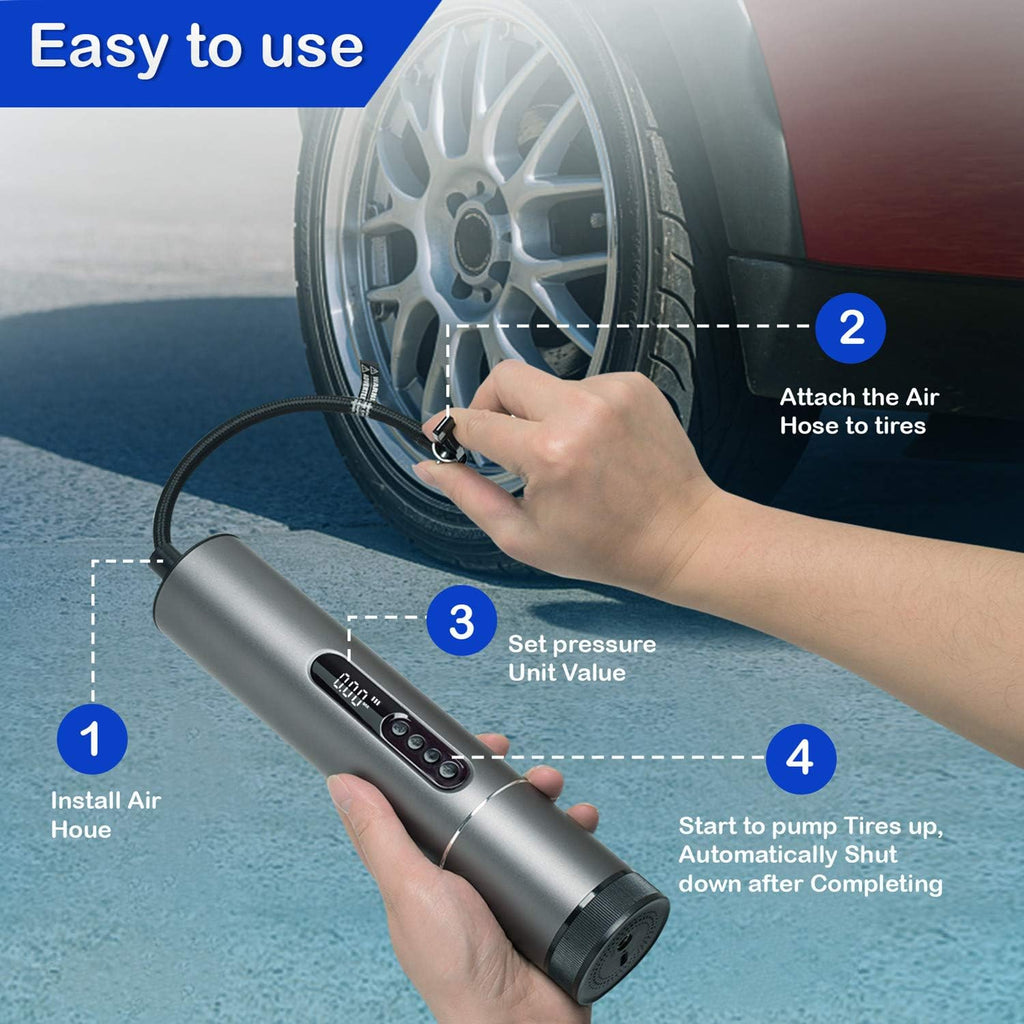 6600mAh Cordless Tire Inflator Air Compressor O262