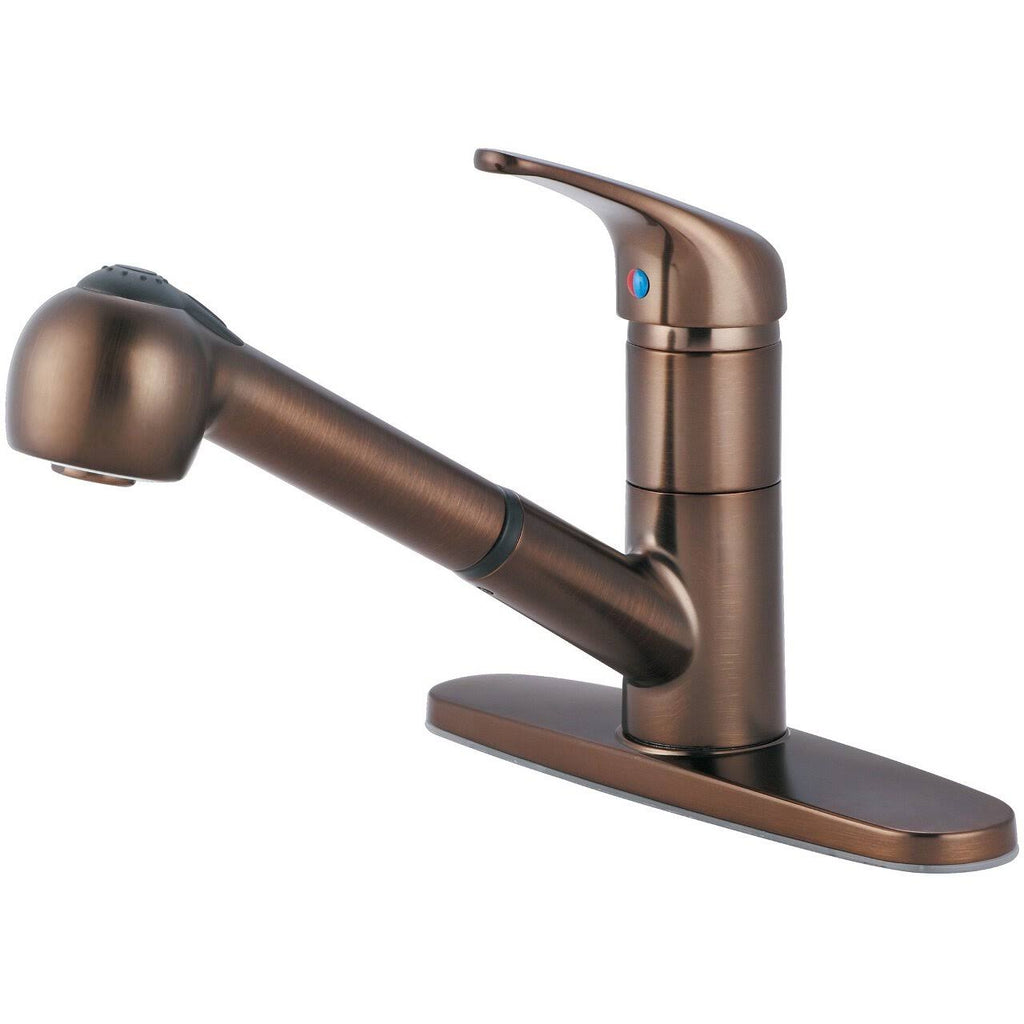 Oil Rubbed Bronze Single Handle Pull Out Kitchen Faucet D574