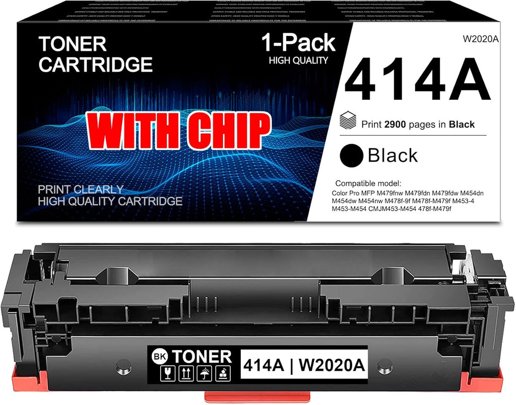 4 Pack Toner Cartridge with Chip for HP Color Pro Printer T5765