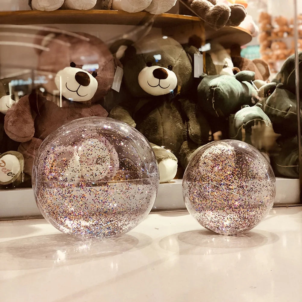 4pcs Glitter Sequin PVC Inflatable Beach Balls with Pumps K8869