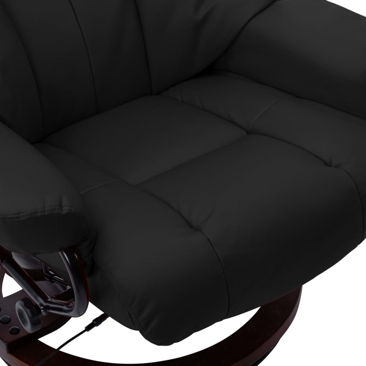 Black Faux Leather Massage Recliner with Ottoman G110216