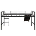 Twin Metal Loft Bed with Slide P7168