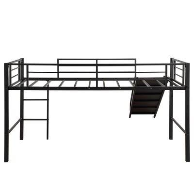 Twin Metal Loft Bed with Slide P7168
