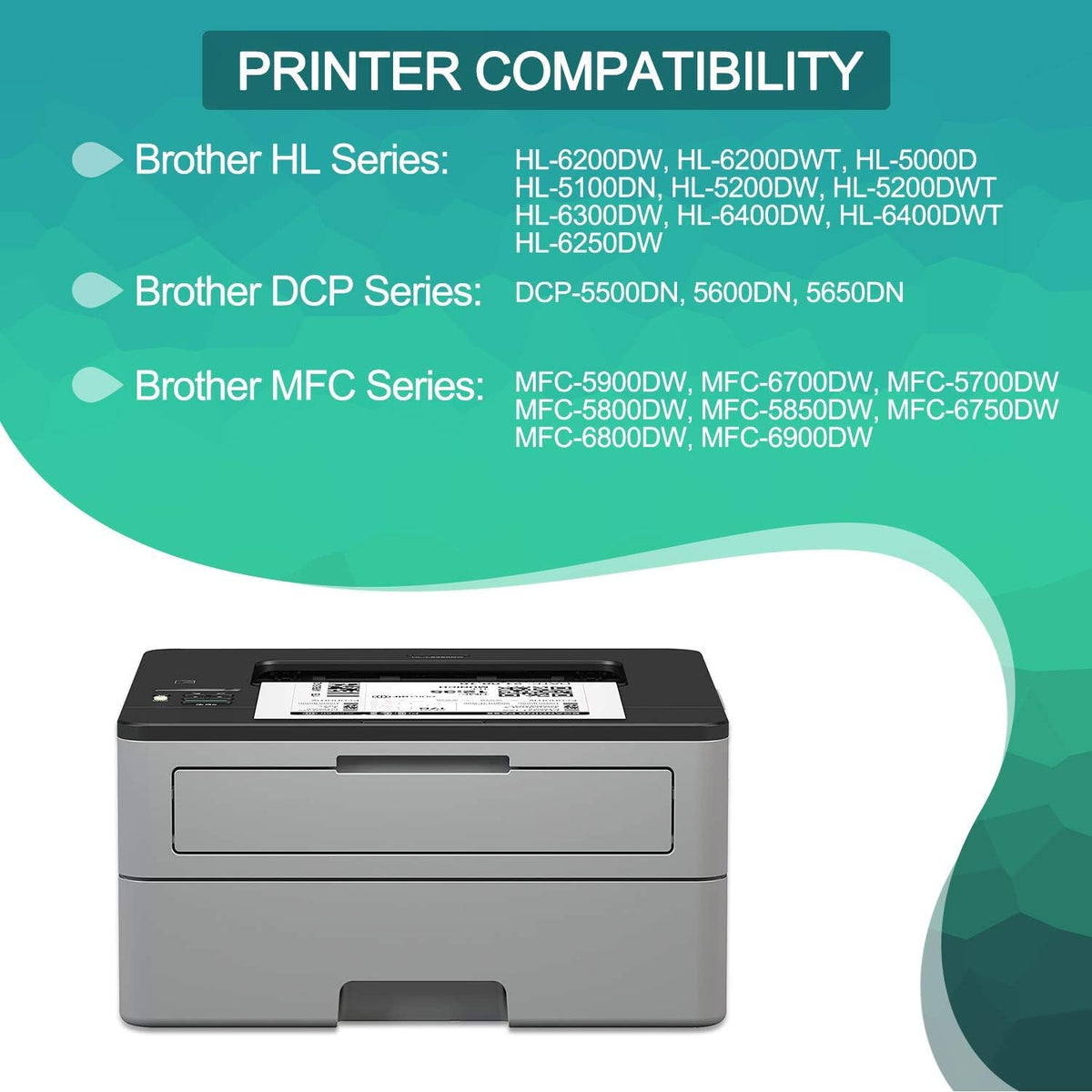 Compatible Toner Cartridge for Brother TN850 TN820 (4 Black) Pack of 2 R5397