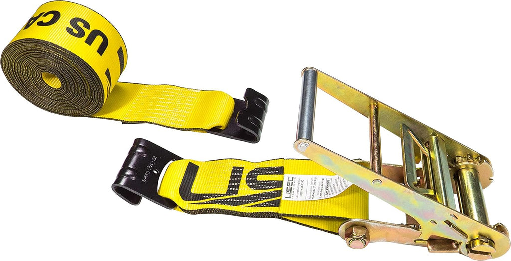 Yellow Ratchet Strap with Flat Hooks X31192