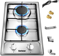 12" 2 Burner Drop-in Stainless Steel Gas Cooktop P19494