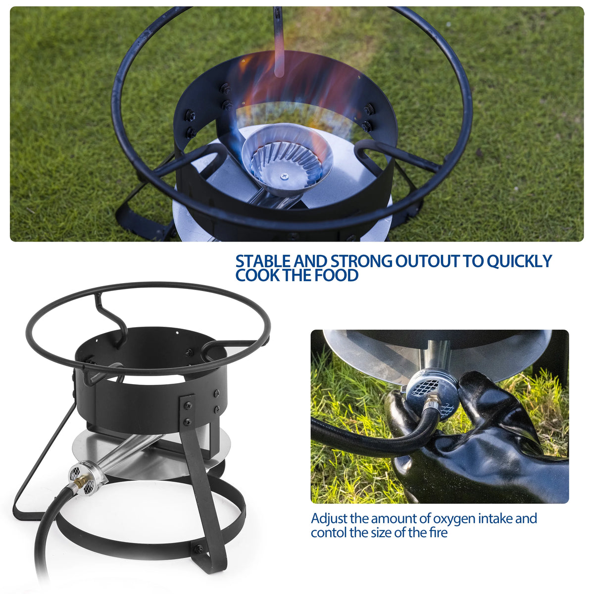 11 Qt. Aluminum Outdoor Deep Fry Pot with Basket and Thermometer V9103