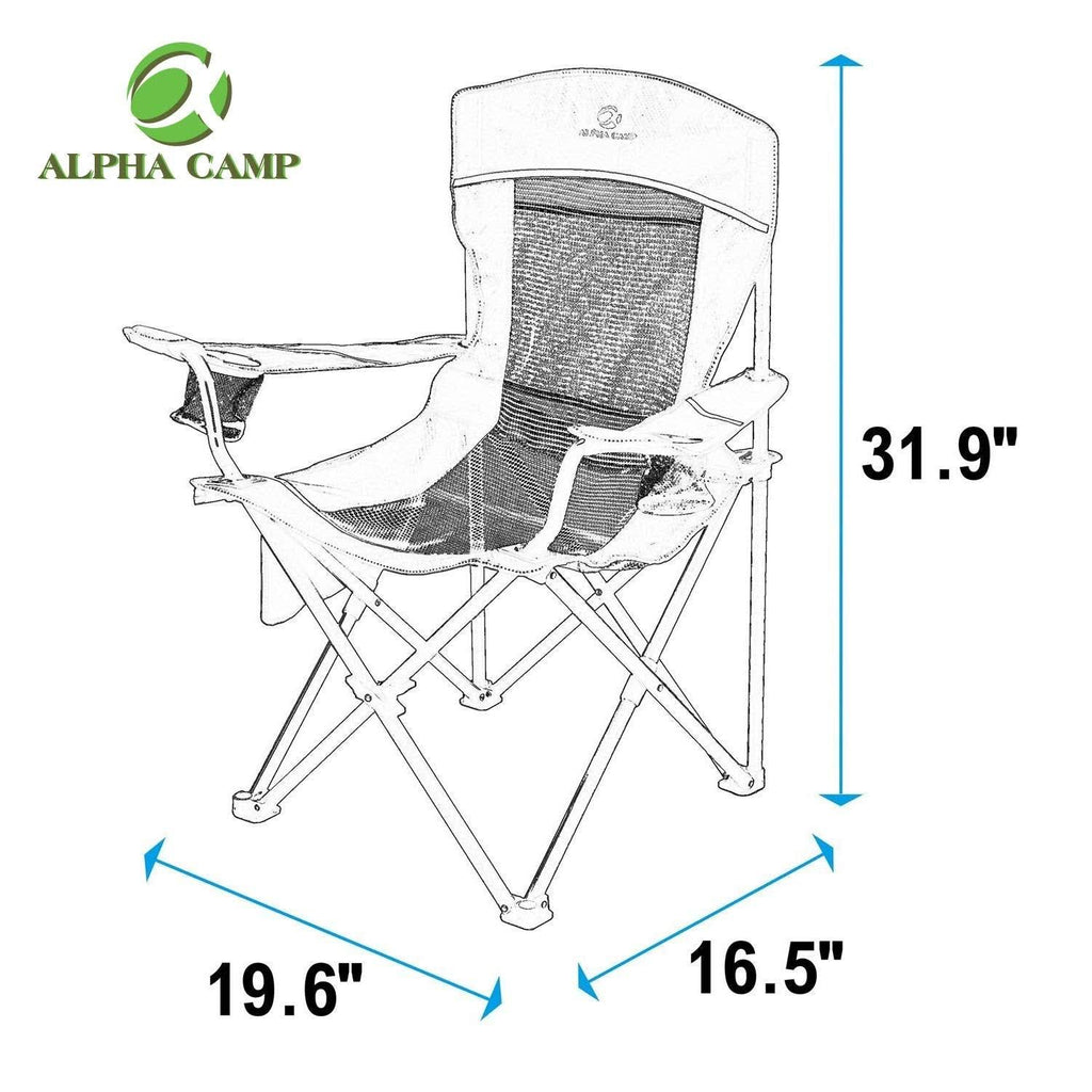Oversized Mesh Camping Chair Red Grey V56493