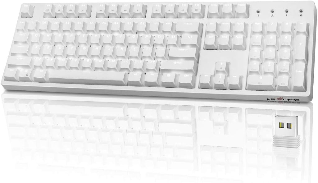 104-Key Full Size Mechanical Keyboard with Brown Switches LED Backlit Anti-ghosting Keys Pack of 2 F7854