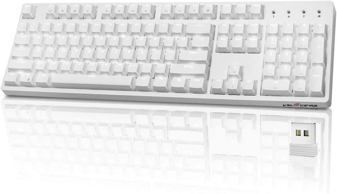 104-Key Full Size Mechanical Keyboard with Brown Switches LED Backlit Anti-ghosting Keys Pack of 2 F7854