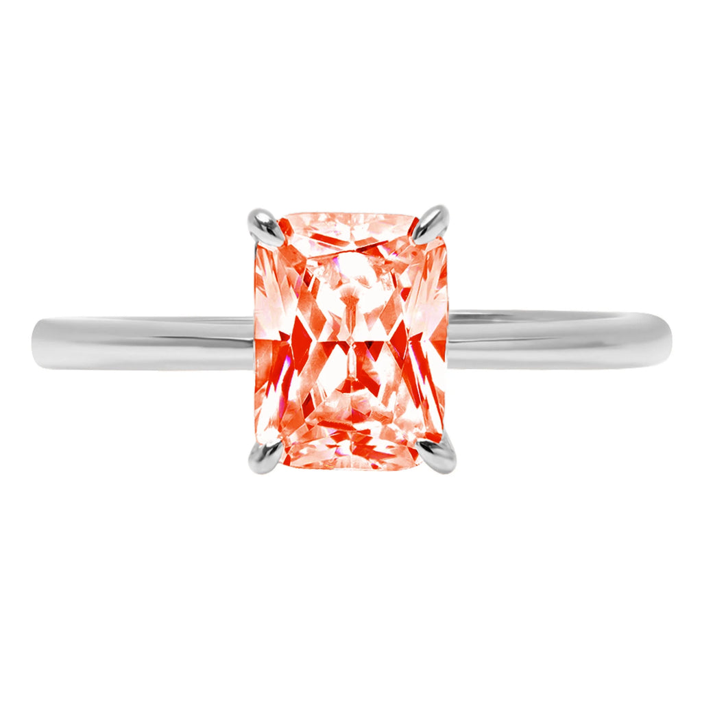 18K White Gold Solitaire Ring T4455
